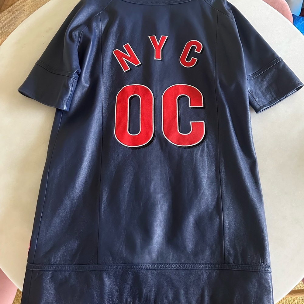 Opening Ceremony x adidas Originals lambskin leather baseball jersey (SMALL)